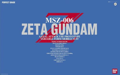 Maqueta Gundam PG -04- MSZ-006 Zeta Gundam 1/60 Perfect Grade Bandai