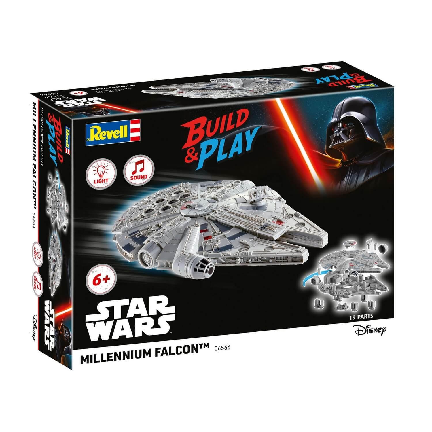 STAR WARS 1/164 MILLENNIUM FALCON BUILD &amp; PLAY MODEL WITH LIGHT AND SOUND